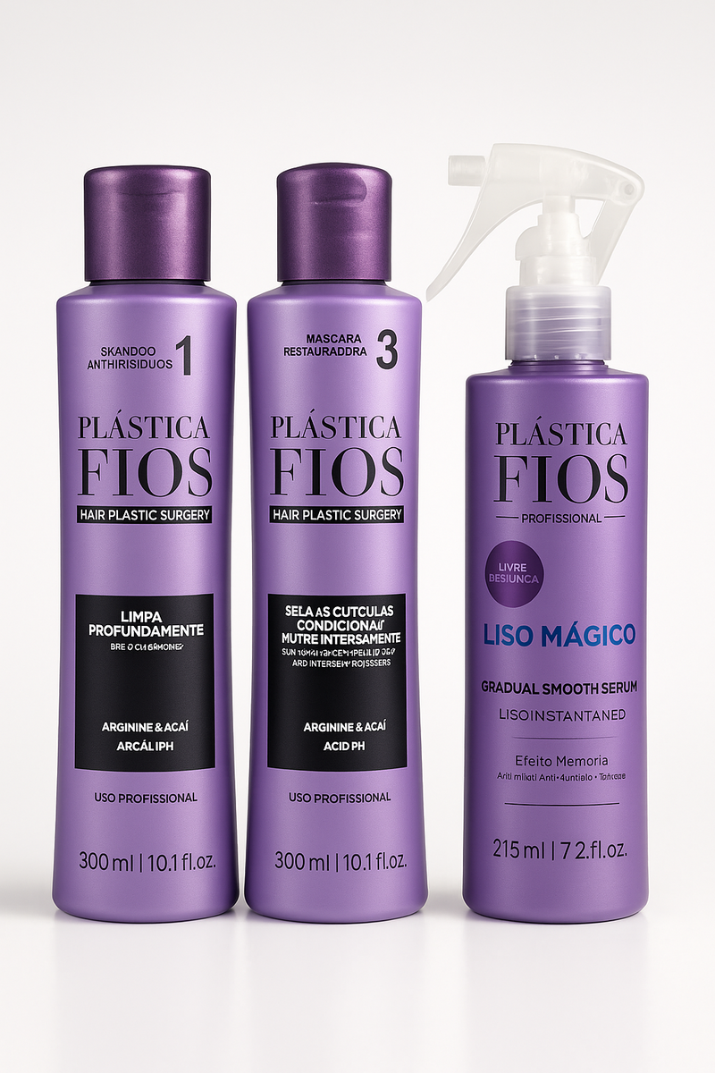 Cadiveu Plastica Dos Fios Sexy Haar Set. Shampoo, Spülung und Magic Fluid