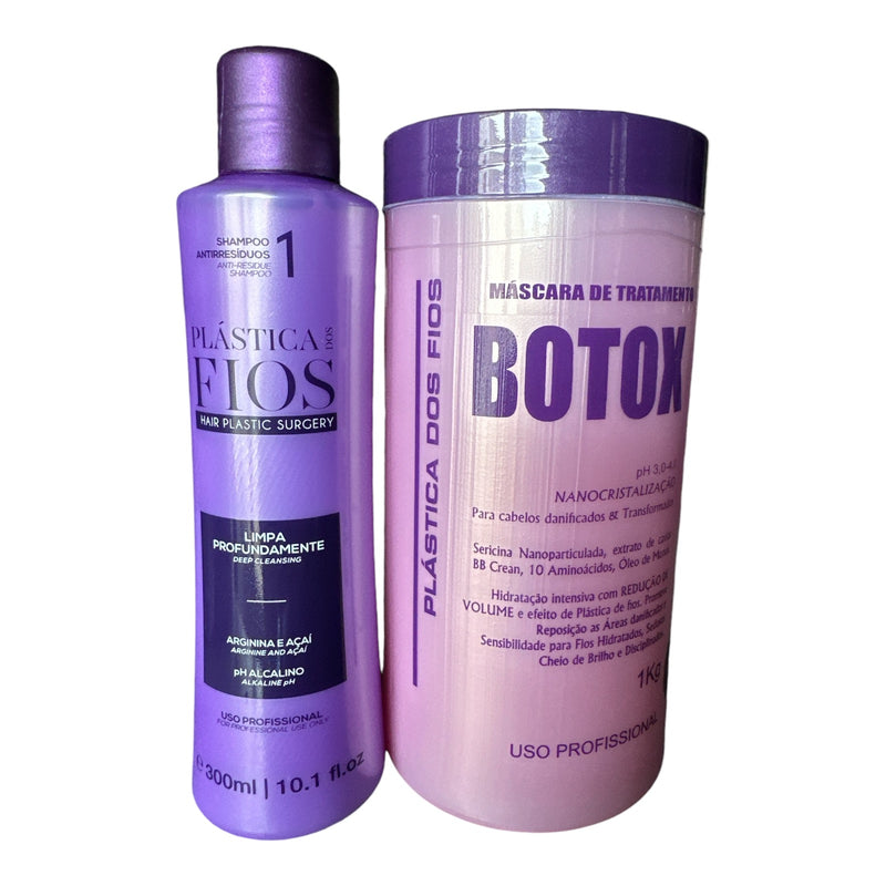 Plastica dos Fios Deep Cleansing Shampoo Plus Hair Botox Kit