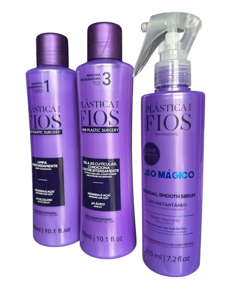 Cadiveu Plastica Dos Fios Sexy Haar Set. Shampoo, Spülung und Magic Fluid