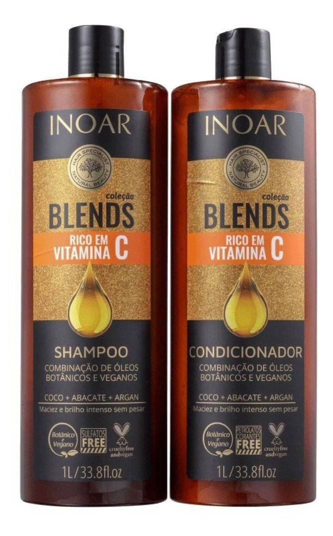 Inoar Blends Collection Vegan Shampoo And Conditioner 1000ml - Keratinbeauty